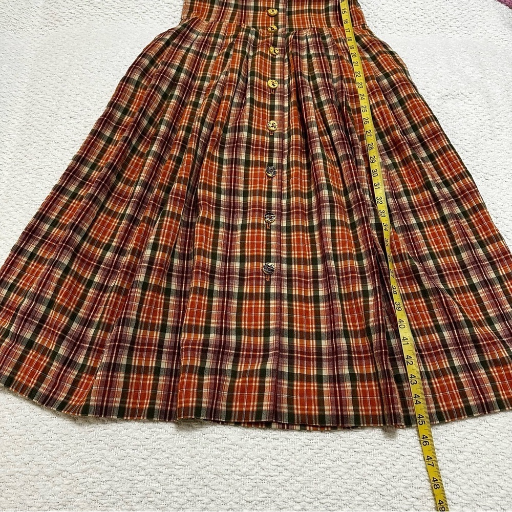 Vintage Linzner German Plaid Button Down Dress With Pockets UK Size 36 - Picture 8 of 13